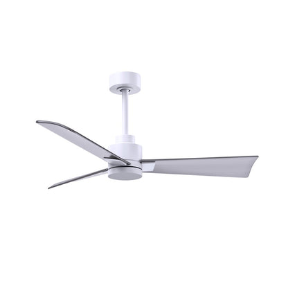 Matthews Fan Alessandra 3 Blade 42" Ceiling Fan, White/Nickel - AK-MWH-BN-42