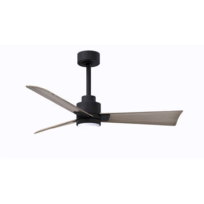 Matthews Fan Alessandra 1 3 Blade 42" Ceiling Fan, Black/Ash - AKLK-BK-GA-42