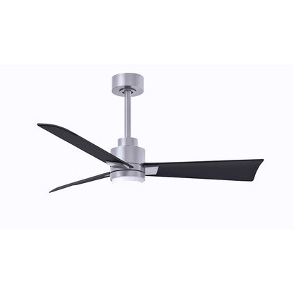 Matthews Fan Alessandra 1 3 Blade 42" Ceiling Fan, Nickel/Black - AKLK-BN-BK-42