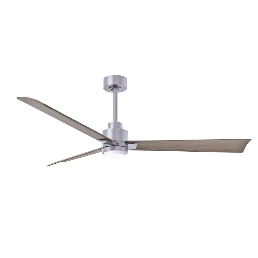 Matthews Fan Alessandra 1 3 Blade 56" Ceiling Fan, Nickel/Ash - AKLK-BN-GA-56