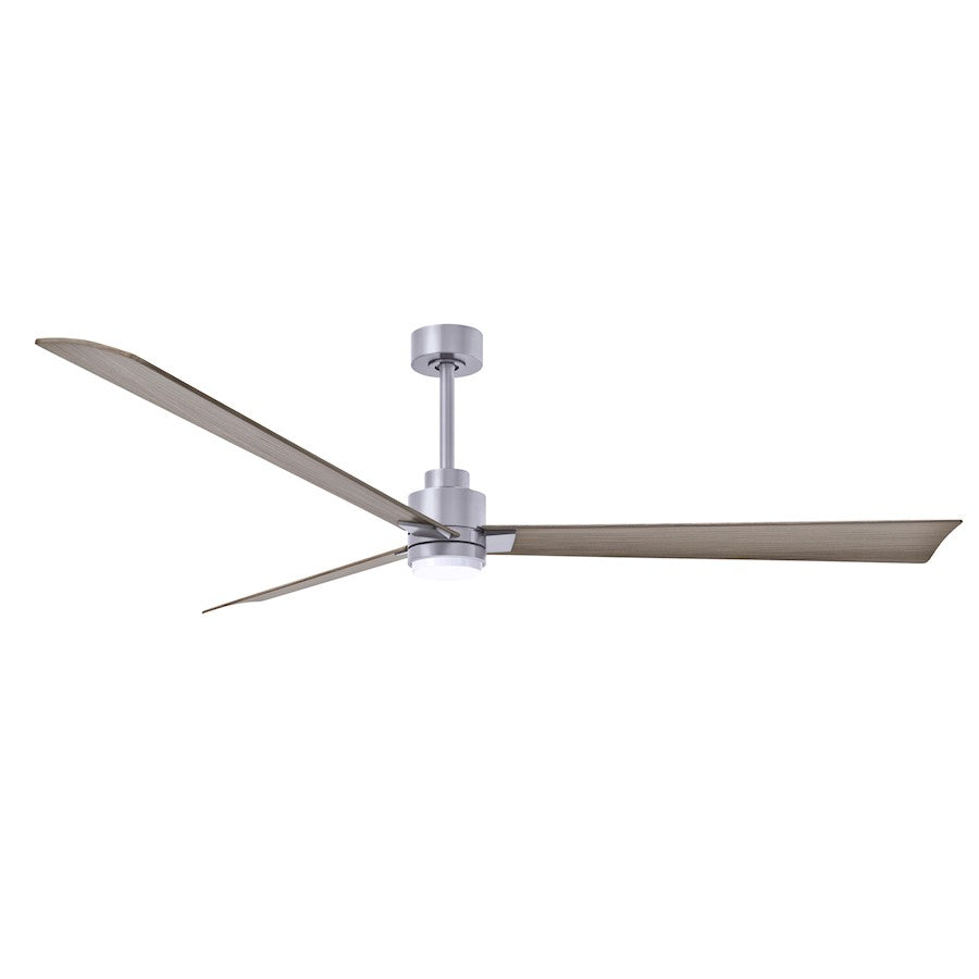 Matthews Fan Alessandra 1 3 Blade 72" Ceiling Fan, Nickel/Ash - AKLK-BN-GA-72