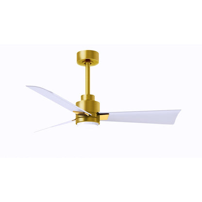 Matthews Fan Alessandra 1 3 Blade 42" Ceiling Fan, Brass/WH - AKLK-BRBR-MWH-42