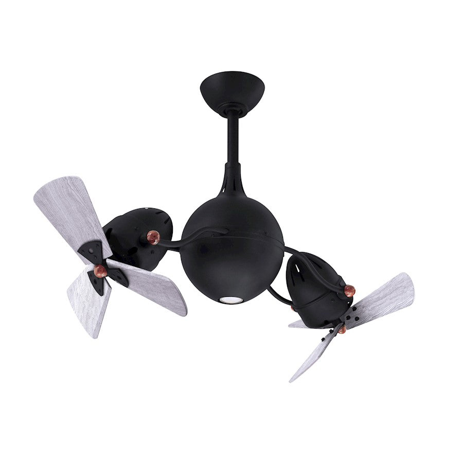 Matthews Fan Acqua Ceiling Fan, Matte Black/Barn Wood - AQ-BK-WDBW