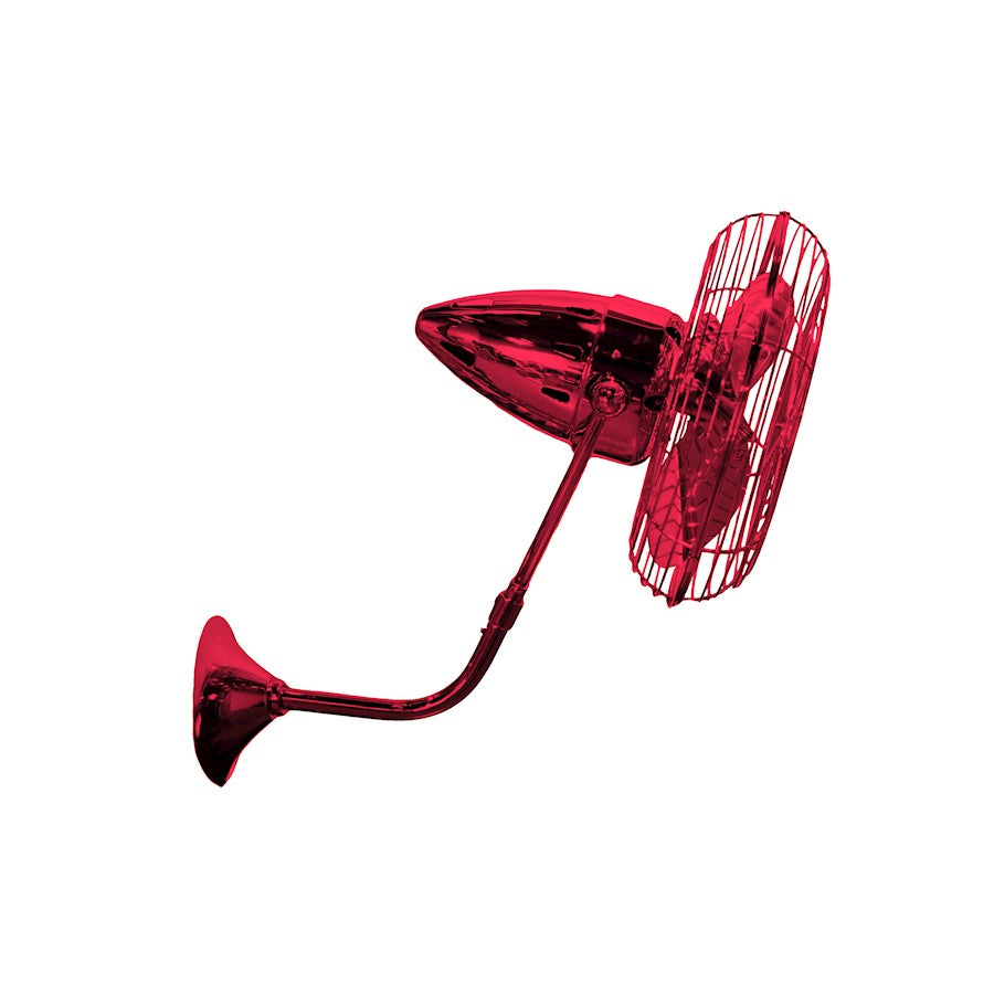 Matthews Fan Company Bruna Parede Directional Wall Fan, Rubi/Metal - BP-RED-MTL