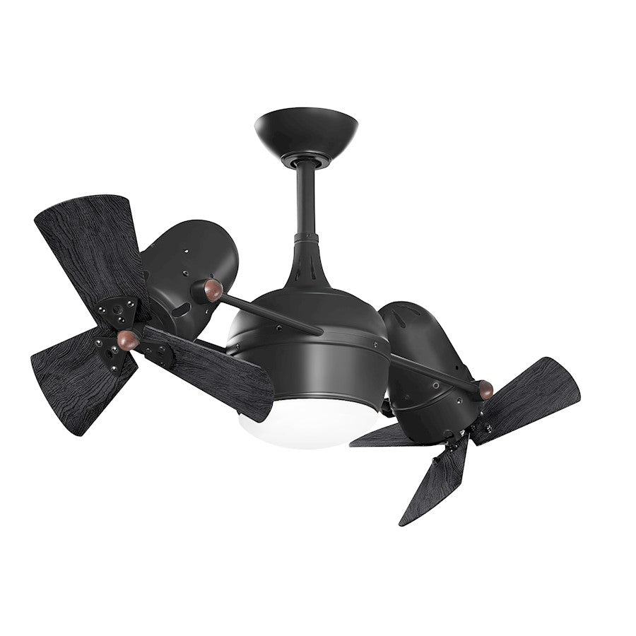 Matthews Fans Dagny LK LED Ceiling Fan/Wood Blades, Black - DGLK-BK-WDBK