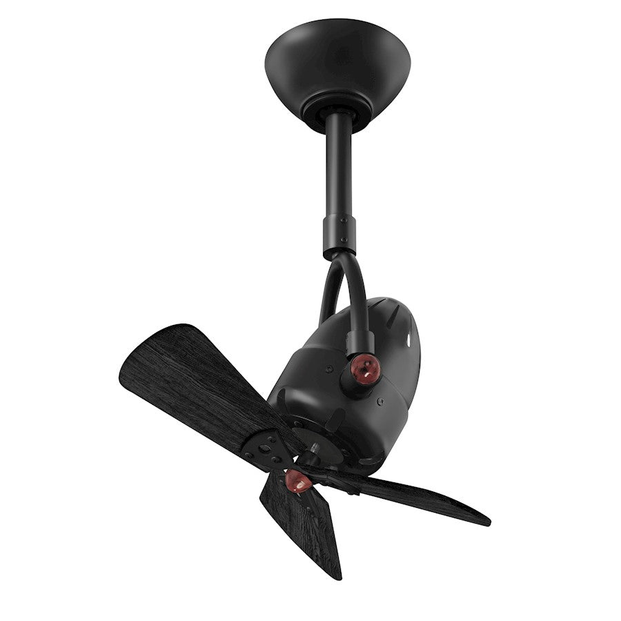 Matthews Fans Diane Ceiling Fan/Wood Blades, Matte Black - DI-BK-WDBK