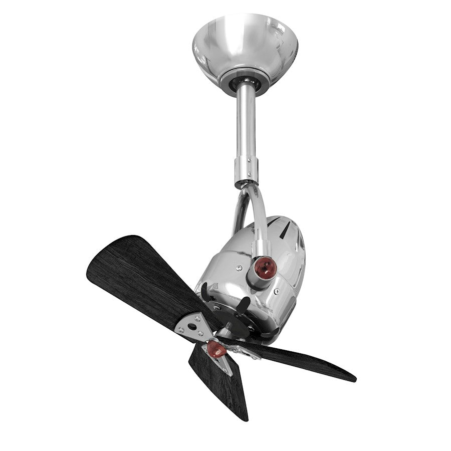 Matthews Fans Diane Ceiling Fan, Polished Chrome/Black Wood Blades - DI-CR-WDBK