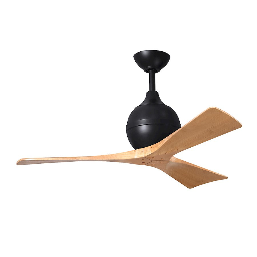 Matthews Fan Irene-3 3 Blade 42" Ceiling Fan, Matte Black/Maple - IR3-BK-LM-42