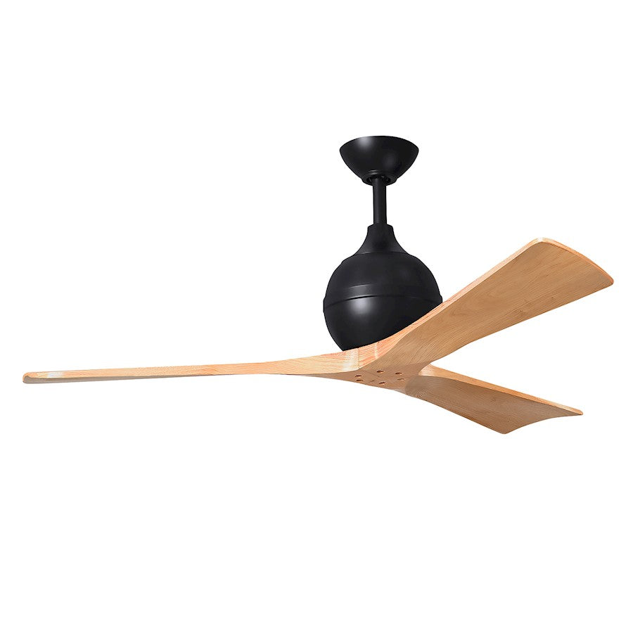 Matthews Fan Irene-3 3 Blade 52" Ceiling Fan, Matte Black/Maple - IR3-BK-LM-52