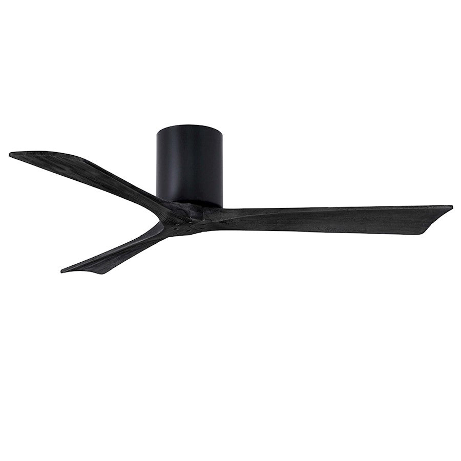 Matthews Fan Company Irene 3H 52" Ceiling Fan, Black/Black - IR3H-BK-BK-52