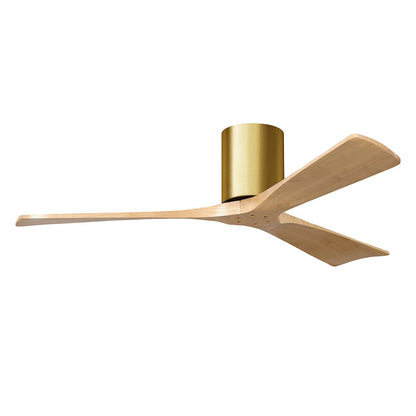 Matthews Fan Irene-3H 3 Blade 52" Ceiling Fan, Brass/White - IR3H-BRBR-LM-52