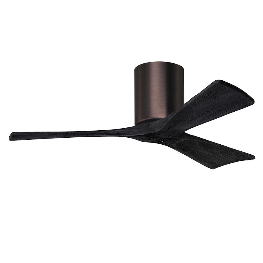 Matthews Fan Co. Irene-3HLK 42" 3 Blade LED Ceiling Fan, BZ/BK - IR3HLK-BB-BK-42