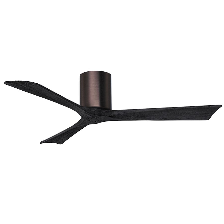 Matthews Fan Co. Irene-3HLK 52" 3 Blade LED Ceiling Fan, BZ/BK - IR3HLK-BB-BK-52