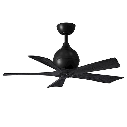 Matthews Fan Company Irene 5 42" Ceiling Fan, Black/Black Blades - IR5-BK-BK-42