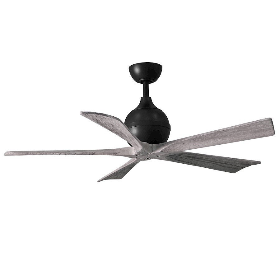 Matthews Fan Company Irene 5 52" Ceiling Fan, Black/Barnwood - IR5-BK-BW-52