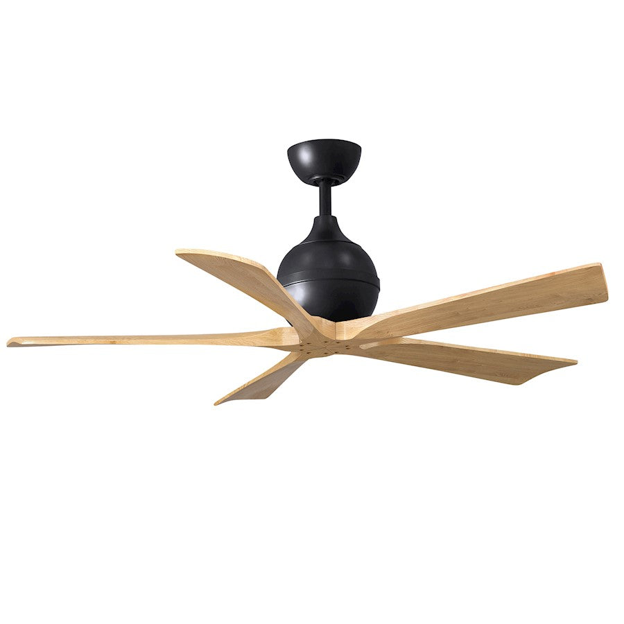 Matthews Fan Irene-5 5 Blade 52" Ceiling Fan, Black/Maple - IR5-BK-LM-52