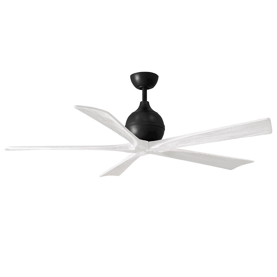 Matthews Fan Company Irene 5 60" Ceiling Fan, Black/White Blades - IR5-BK-MWH-60