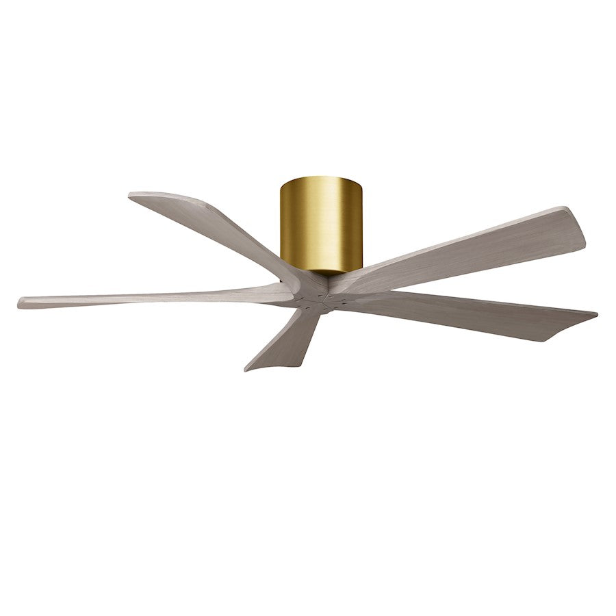 Matthews Fan Irene-5H 5 Blade 52" Ceiling Fan, Brass/Gray Ash - IR5H-BRBR-GA-52