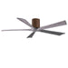 Matthews Fan Co. Irene-5HLK 60" 5 Blade LED Ceiling Fan, WN/BW - IR5HLK-WN-BW-60