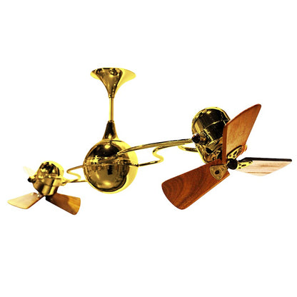 Matthews Fan Co. Italo Ventania Rotational Ceiling Fan, Ouro/Wood - IV-GOLD-WD