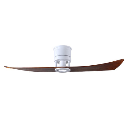 Matthews Fans Lindsay 1 Light LED Ceiling Fan, White/Walnut Blades - LW-MWH-WA