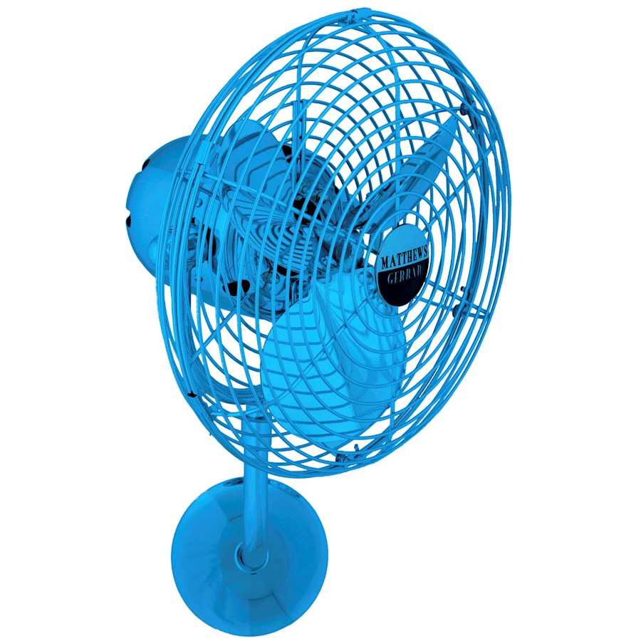 Matthews Fan Michelle Parede Directional Wall Fan, Agua/Metal - MP-LTBLUE-MTL