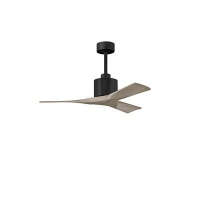 Matthews Fans Nan 42" Ceiling Fan, Matte Black/Gray Ash Blades - NK-BK-GA-42