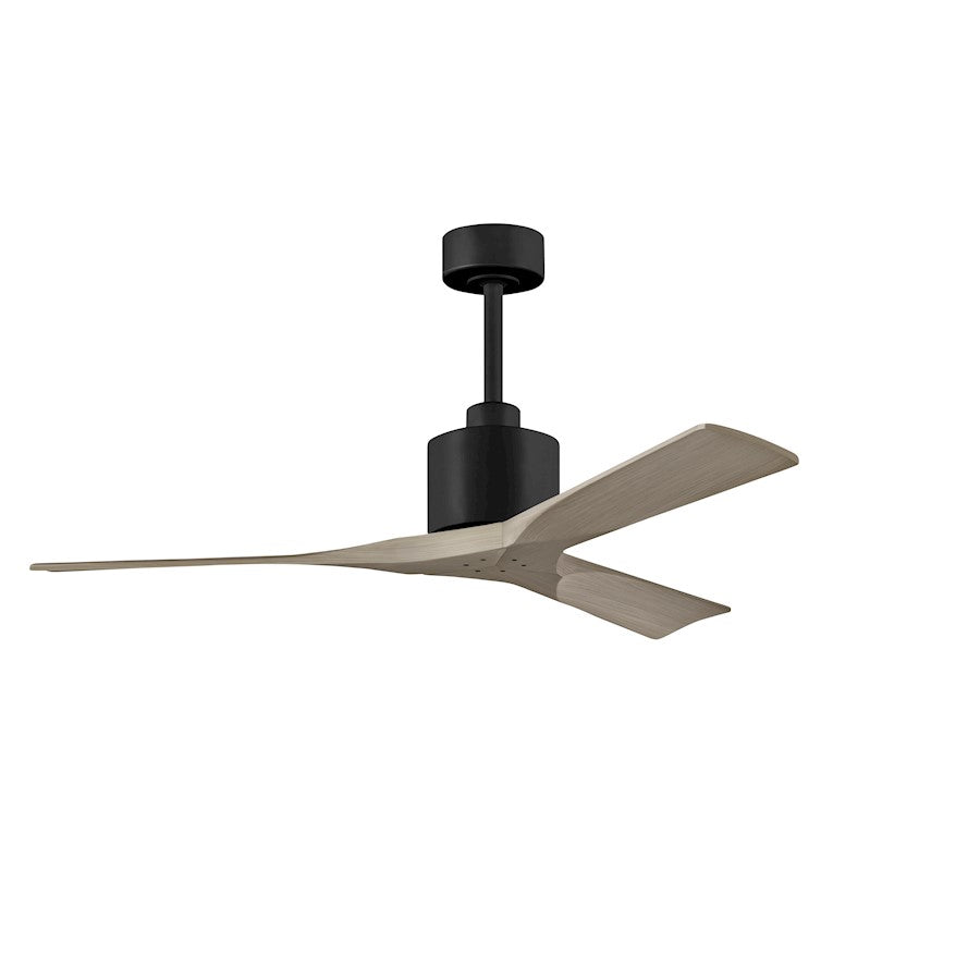 Matthews Fans Nan 52" Ceiling Fan, Matte Black/Gray Ash Blades - NK-BK-GA-52