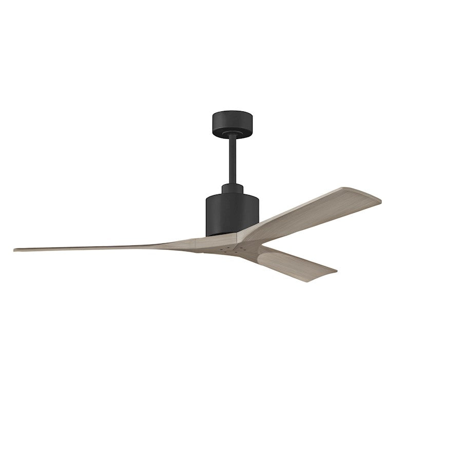 Matthews Fans Nan 60" Ceiling Fan, Matte Black/Gray Ash Blades - NK-BK-GA-60