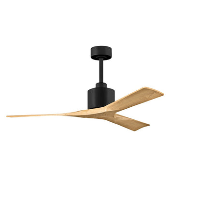 Matthews Fans Nan 52" Ceiling Fan, Matte Black/Maple Tone Blades - NK-BK-LM-52