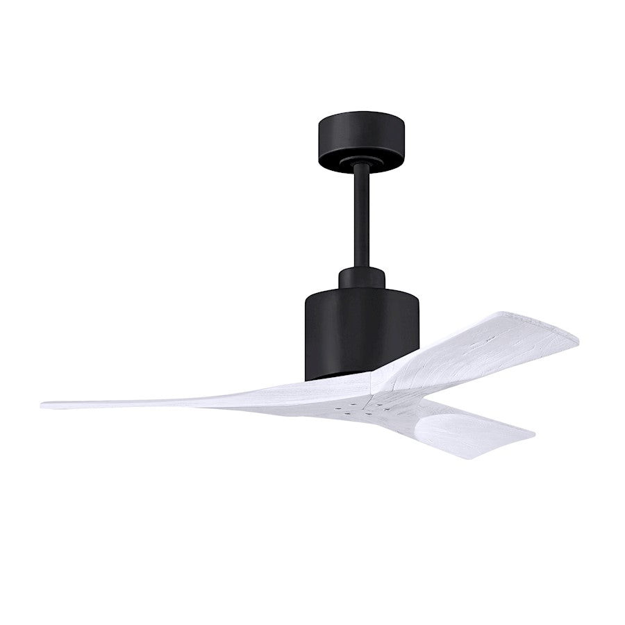 Matthews Fan Co. Nan 42" Ceiling Fan, Matte Black/White Blades - NK-BK-MWH-42