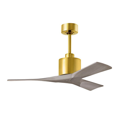 Matthews Fans Nan 42" Ceiling Fan, Brushed Brass/Gray Ash Blades - NK-BRBR-GA-42