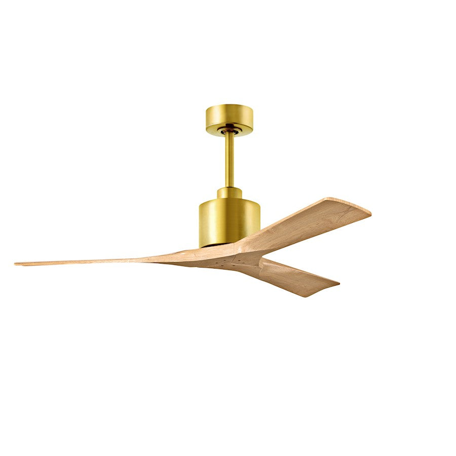 Matthews Fans Nan 52" Ceiling Fan, Brass/Maple Tone Blades - NK-BRBR-LM-52