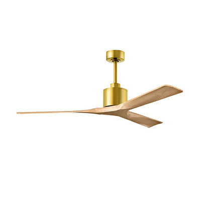 Matthews Fans Nan 60" Ceiling Fan, Brass/Maple Tone Blades - NK-BRBR-LM-60