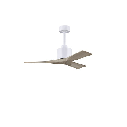 Matthews Fans Nan 42" Ceiling Fan, Matte White/Gray Ash Blades - NK-MWH-GA-42