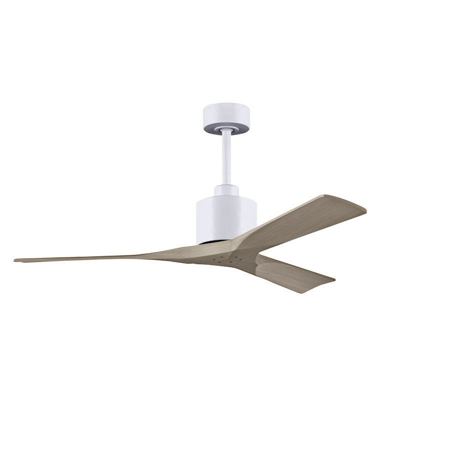 Matthews Fans Nan 52" Ceiling Fan, Matte White/Gray Ash Blades - NK-MWH-GA-52