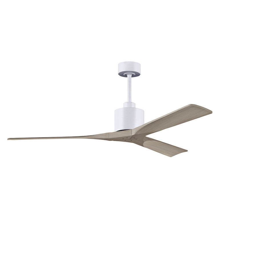 Matthews Fans Nan 60" Ceiling Fan, Matte White/Gray Ash Blades - NK-MWH-GA-60