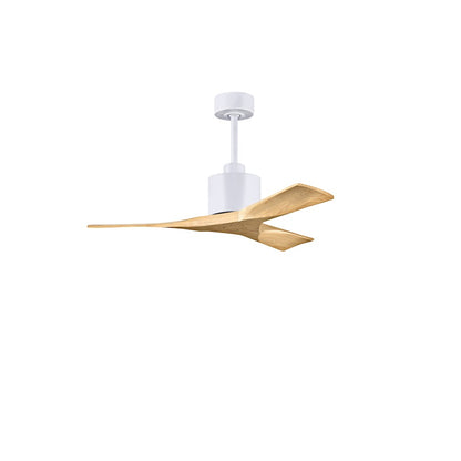 Matthews Fans Nan 42" Ceiling Fan, Matte White/Maple Tone Blades - NK-MWH-LM-42