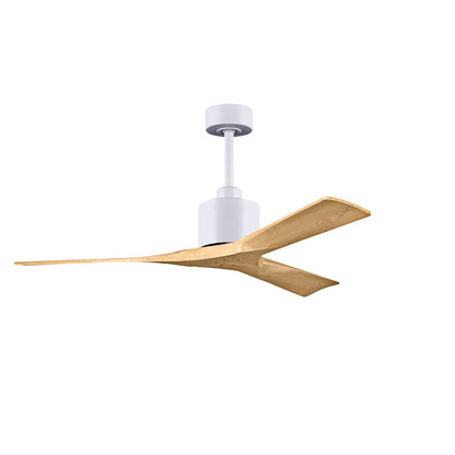 Matthews Fans Nan 52" Ceiling Fan, Matte White/Maple Tone Blades - NK-MWH-LM-52