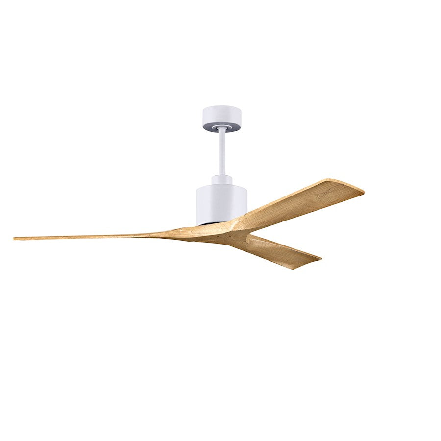 Matthews Fans Nan 60" ceiling Fan, Matte White/Maple Tone Blades - NK-MWH-LM-60