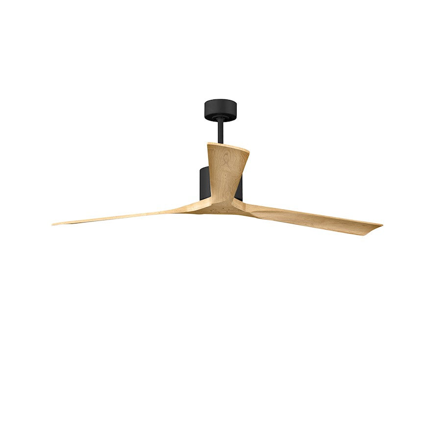 Matthews Fans Nan XL 72" Ceiling Fan, Black/Maple Tone Blades - NKXL-BK-LM-72