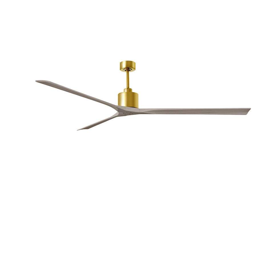 Matthews Fans Nan XL 90" Ceiling Fan, Brass/Gray Ash Blades - NKXL-BRBR-GA-90