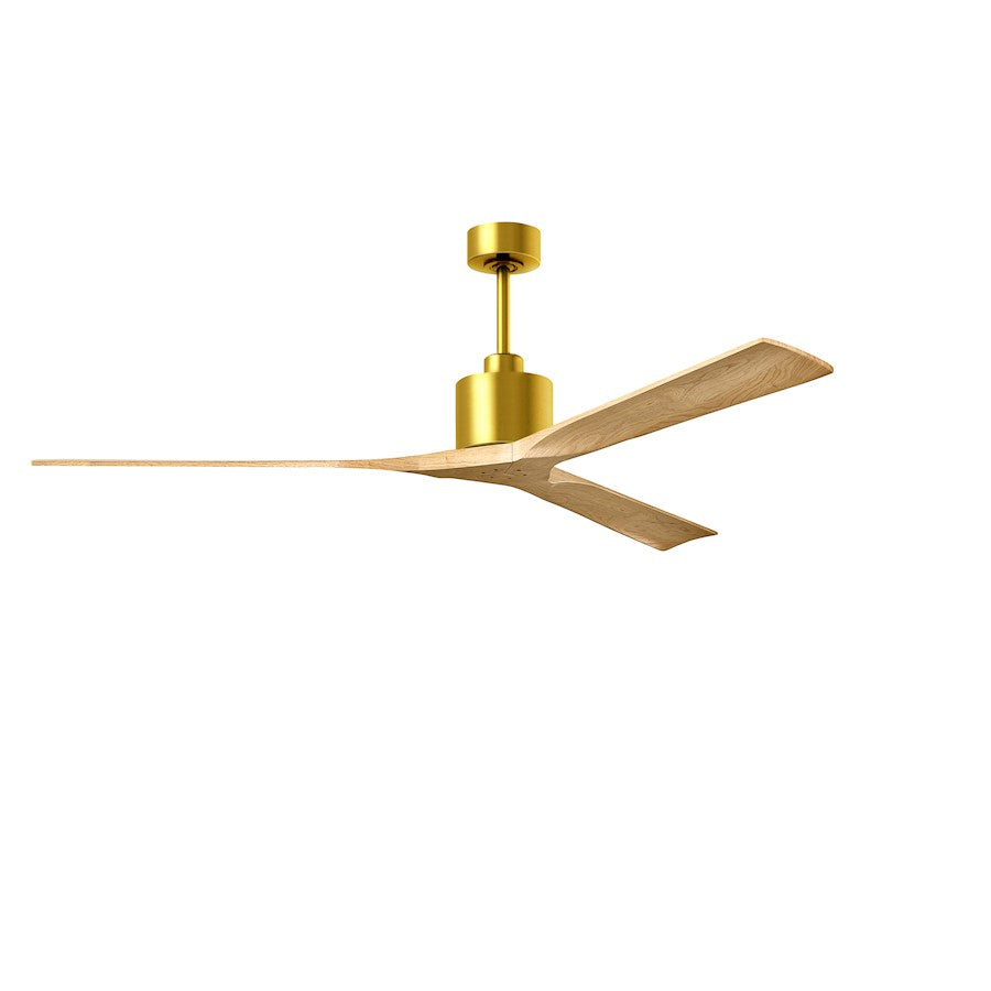 Matthews Fans Nan XL 72" Ceiling Fan, Brass/Maple Tone Blades - NKXL-BRBR-LM-72