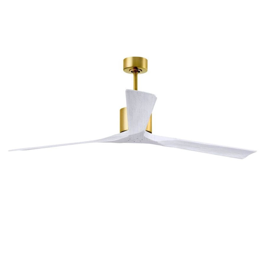 Matthews Fan Company Nan XL 72" Ceiling Fan, Brass/White - NKXL-BRBR-MWH-72