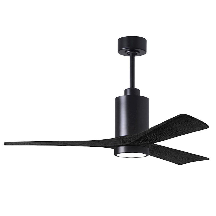 Matthews Fan Company Patricia 3 52" LED Ceiling Fan, Black/Black - PA3-BK-BK-52