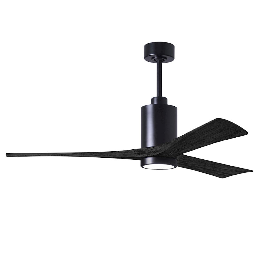 Matthews Fan Company Patricia 3 60" LED Ceiling Fan, Black/Black - PA3-BK-BK-60