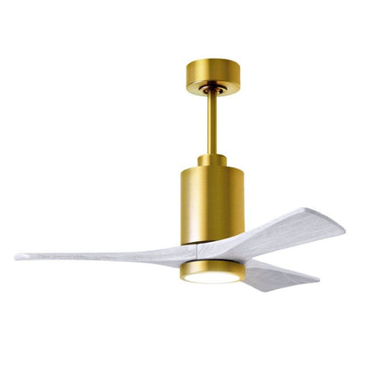 Matthews Fan Co. Patricia-3 42" 3 Blade LED Ceiling Fan, BS/WH - PA3-BRBR-MWH-42