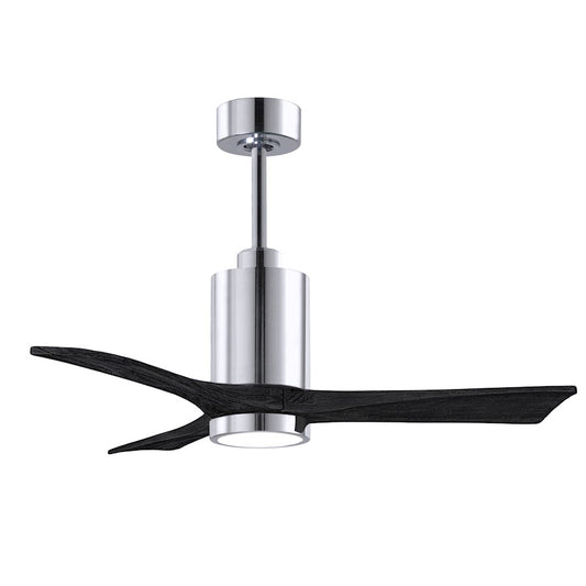 Matthews Fan Company Patricia 3 42" LED Ceiling Fan, Chrome/Black - PA3-CR-BK-42