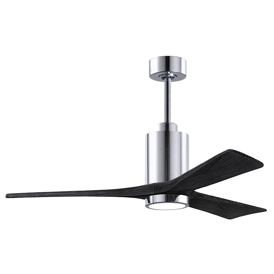 Matthews Fan Company Patricia 3 52" LED Ceiling Fan, Chrome/Black - PA3-CR-BK-52