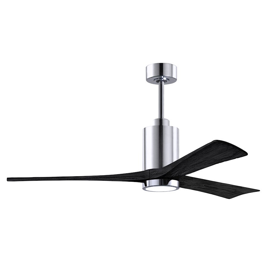 Matthews Fan Company Patricia 3 60" LED Ceiling Fan, Chrome/Black - PA3-CR-BK-60